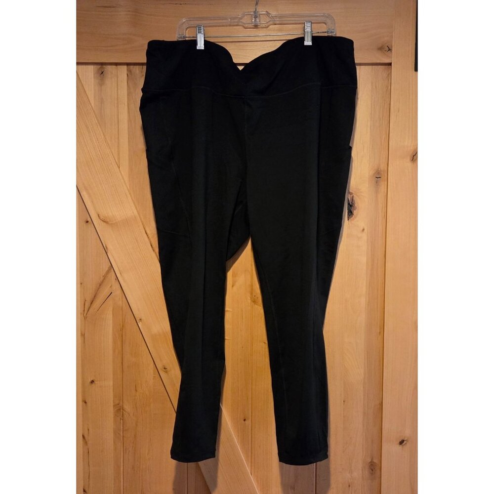 Women Torrid Black Nylon Leggings Size 4 Active Pull On Pockets #11741067 42x25"